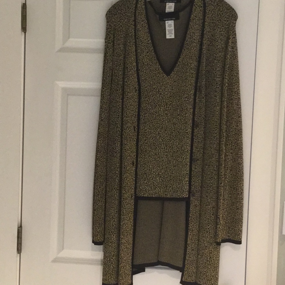 Jones of N.Y 2 piece animal print knit tunic/shell